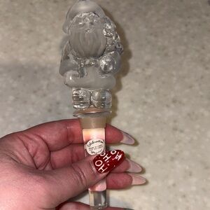 Santa Claus Glass Bottle Stopper Clear New